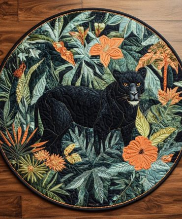 Midnight Roar Quilted Round Mat