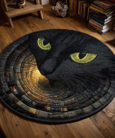 Midnight Spiral Quilted Round Mat
