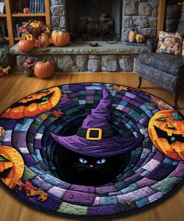 Midnight Witch Quilted Round Mat