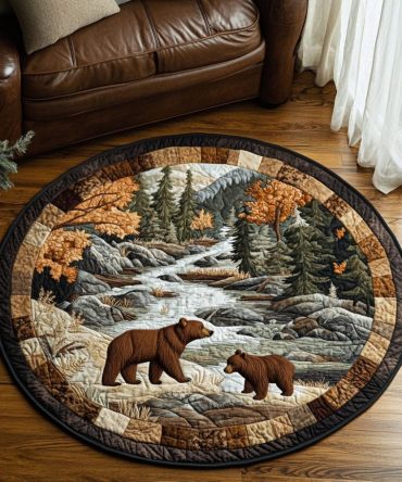 Mighty Bear Quilted Round Mat