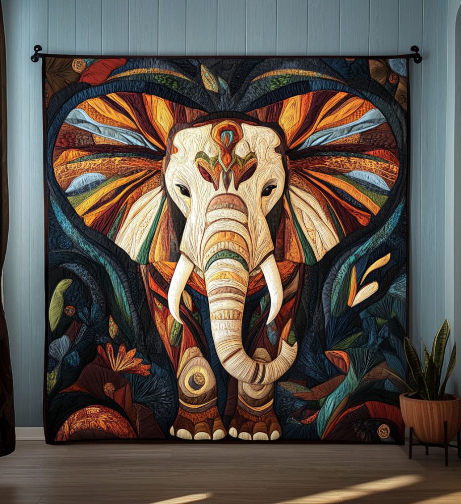 Mighty Elephant Quilted Blanket