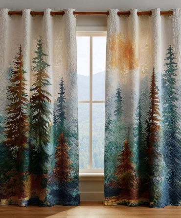 Misty Woods Quilted Curtains