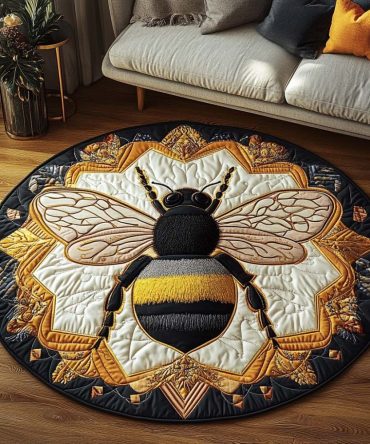 Monarch Of The Meadow Quilted Round Mat