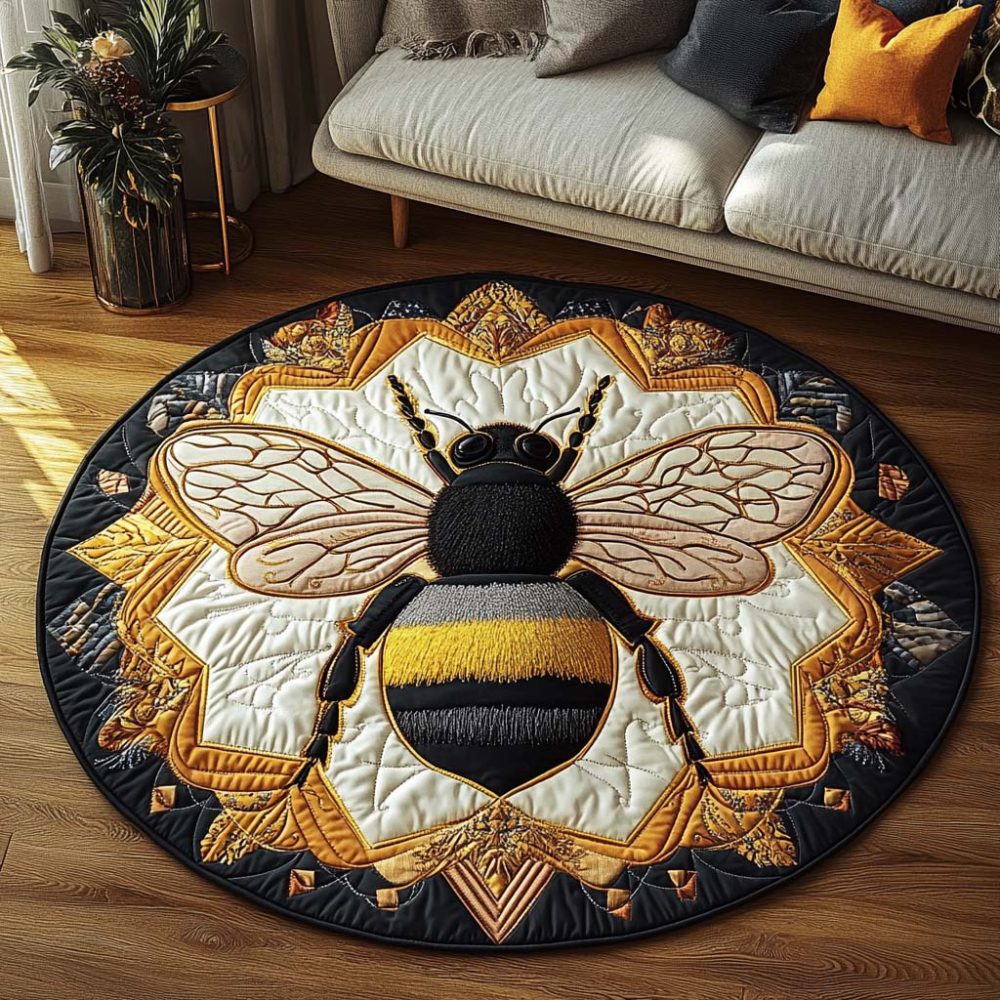 Monarch Of The Meadow Quilted Round Mat