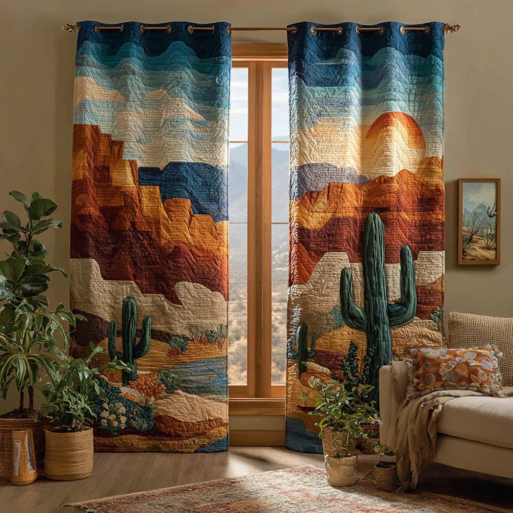 Monolith Cactus Vista Quilted Curtains
