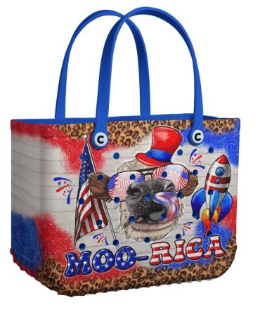 Patriotic Cow Tote Bag - Unique Usa Design, Perfect For July 4Th Celebrations!