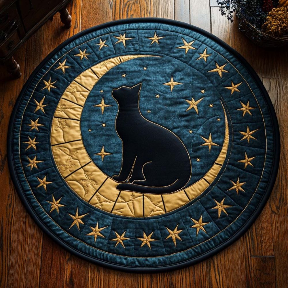 Moonlight Gaze Quilted Round Mat