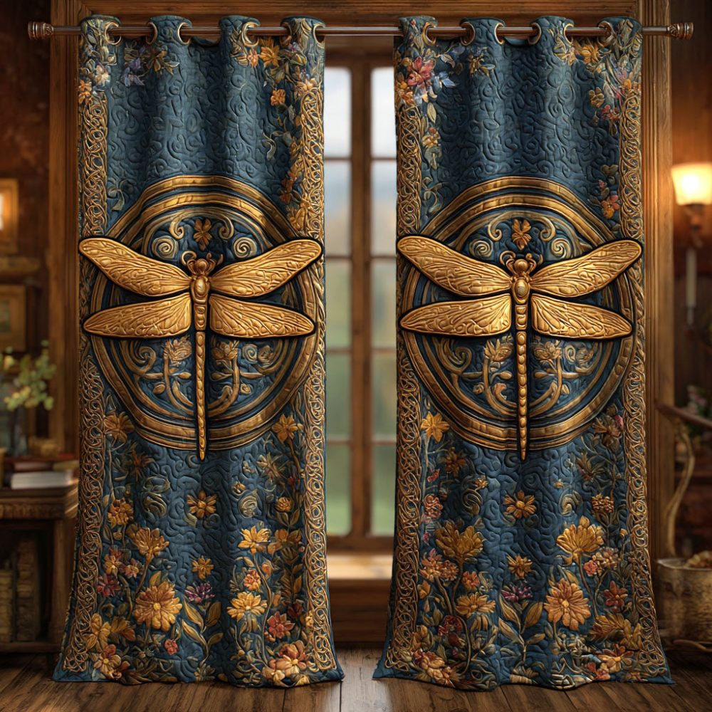 Moonlit Bloom Quilted Curtains