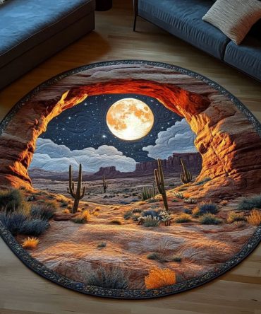 Moonlit Canyons Quilted Round Mat