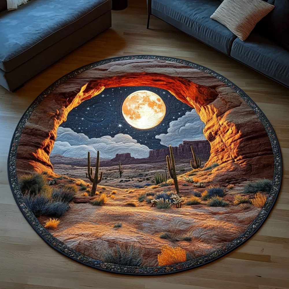 Moonlit Canyons Quilted Round Mat