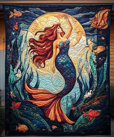 Moonlit Ocean Beauty Quilted Blanket