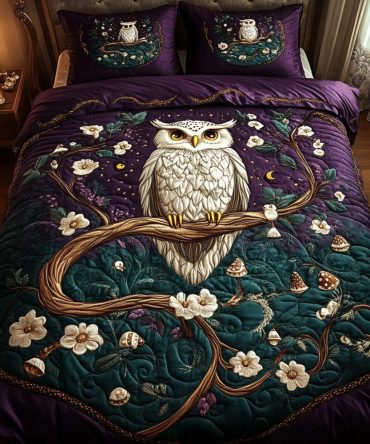 Moonlit Perch 3-Piece Quilted Bedding Set