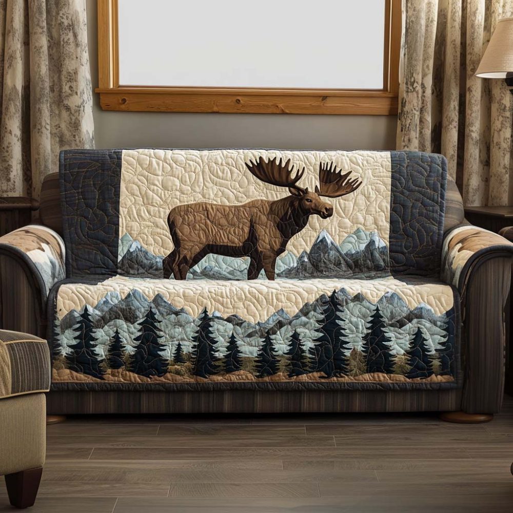 Moose Trail Quilted Sofa Cover