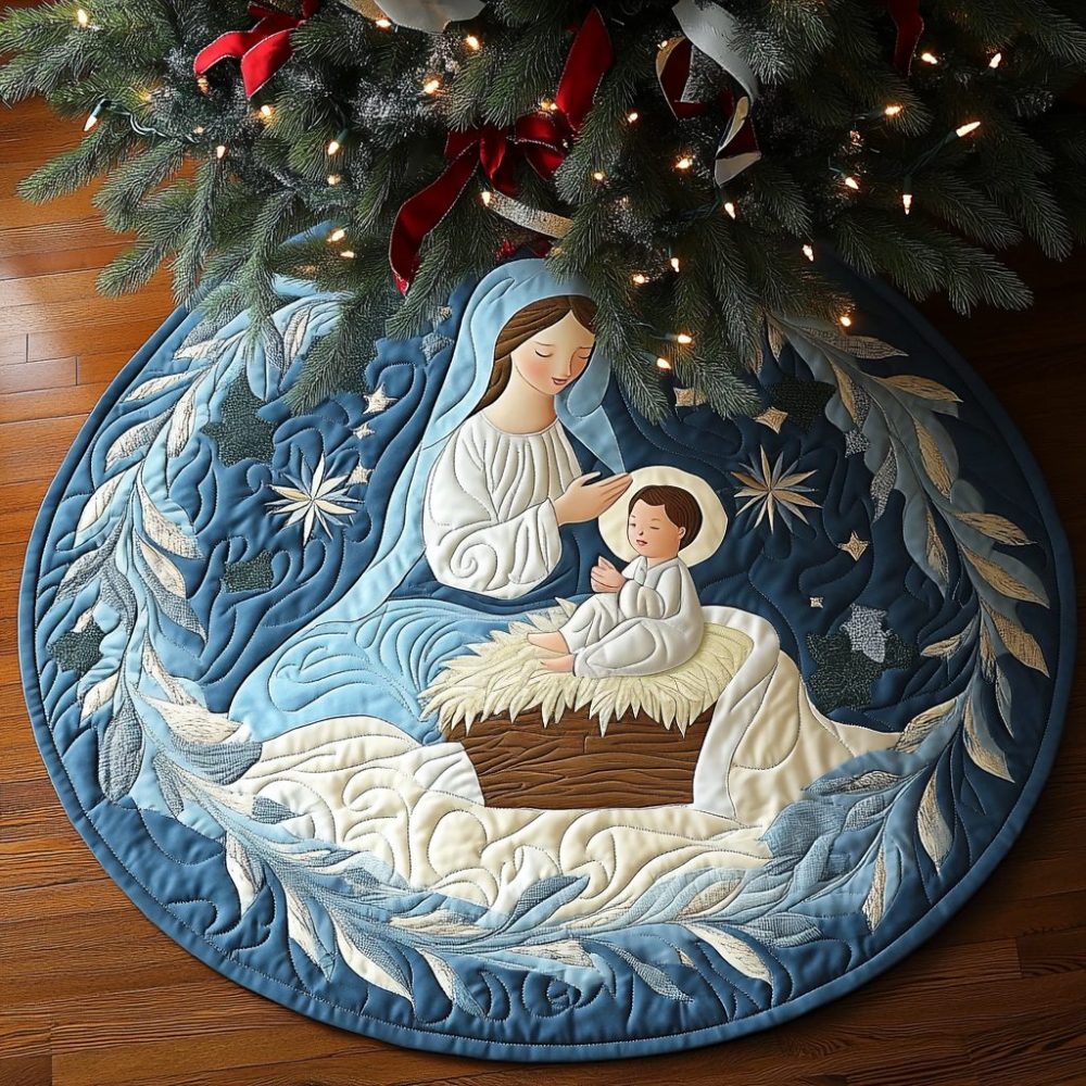 Mother Mary Quilted Round Mat