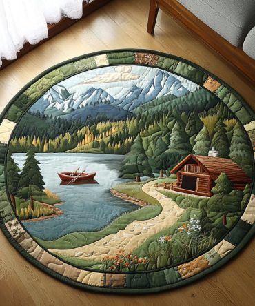 Mountain Escape Quilted Round Mat