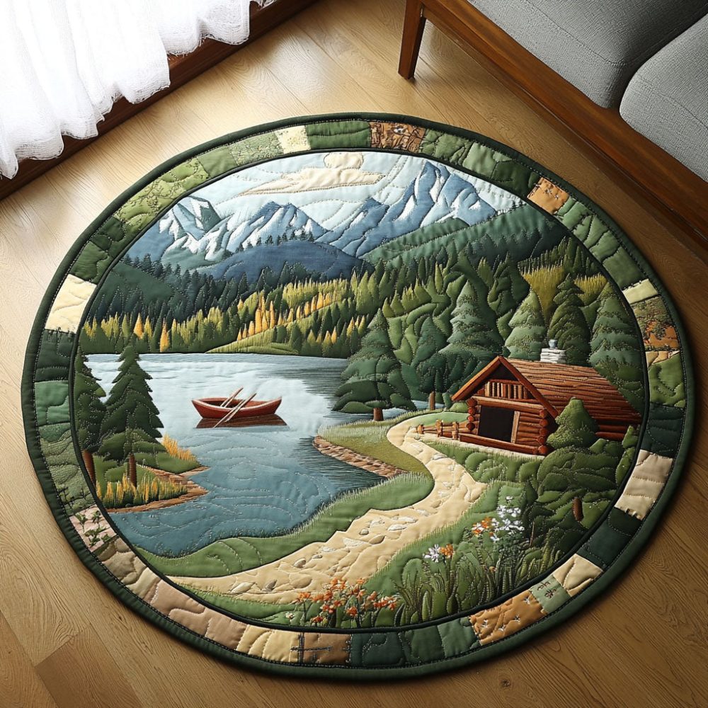 Mountain Escape Quilted Round Mat