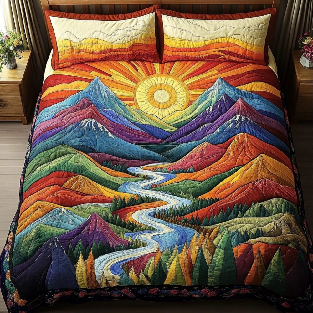 Mountain Glow 3-Piece Quilted Bedding Set