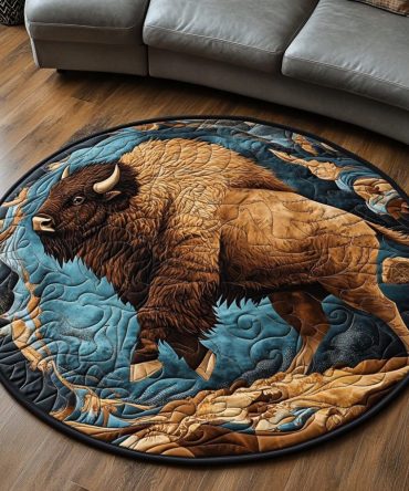 Mountain Herd Quilted Round Mat