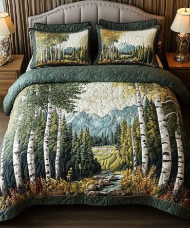 Mountain Serenity 3-Piece Quilted Bedding Set