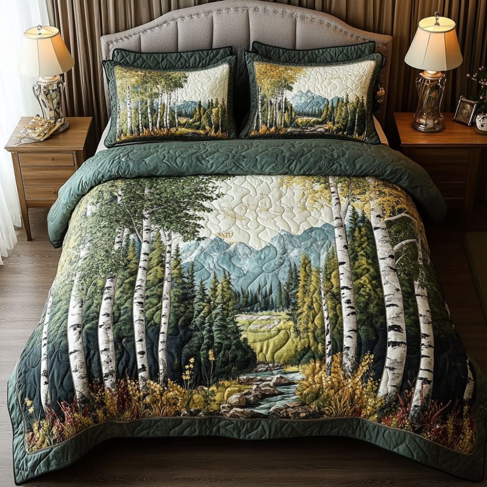 Mountain Serenity 3-Piece Quilted Bedding Set
