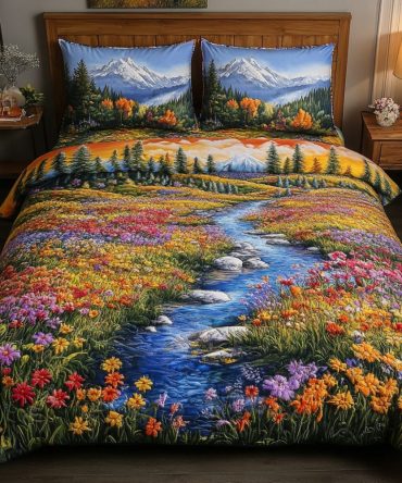 Mountain Stream Bliss 3-Piece Quilted Bedding Set