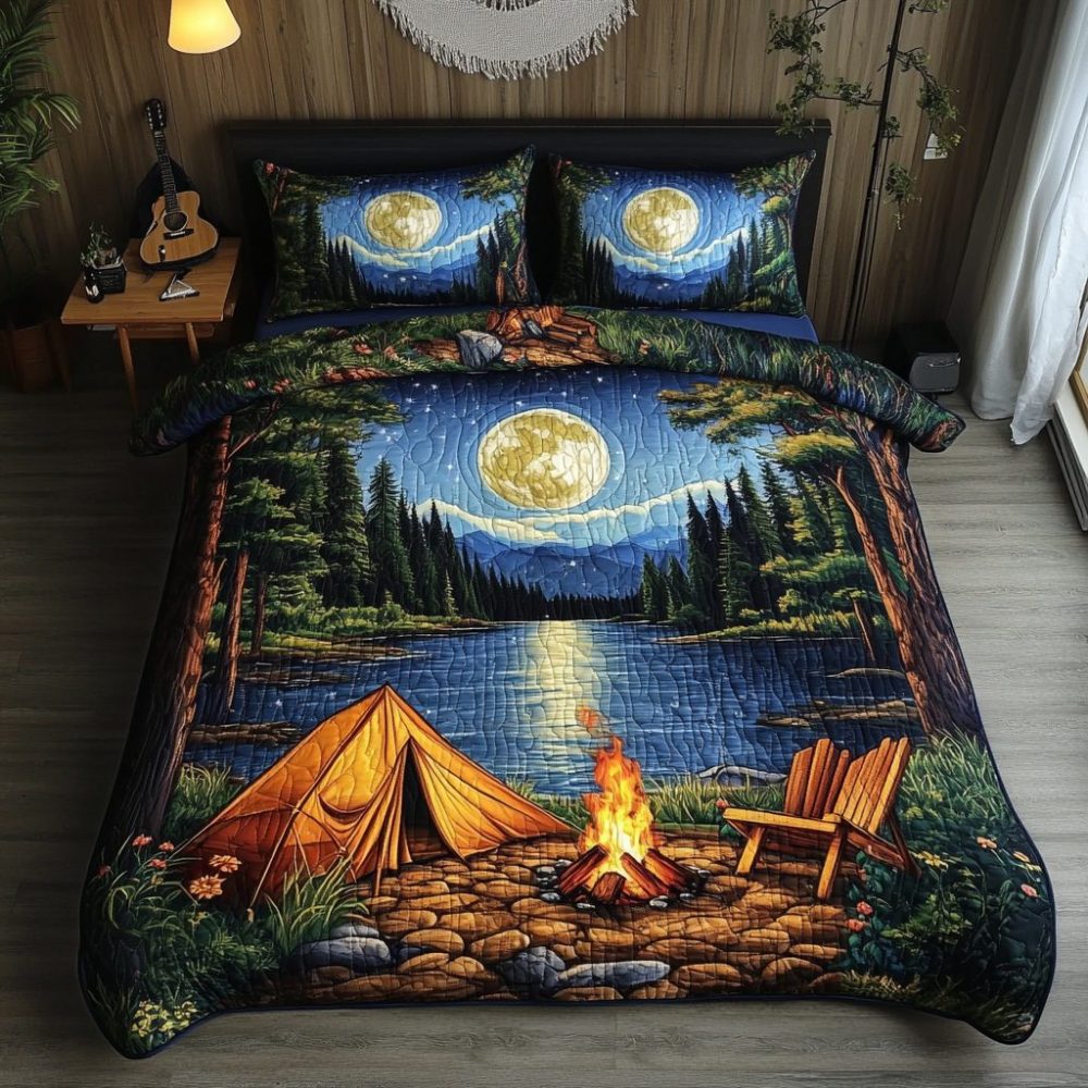 Mountain View Adventures 3-Piece Quilted Bedding Set