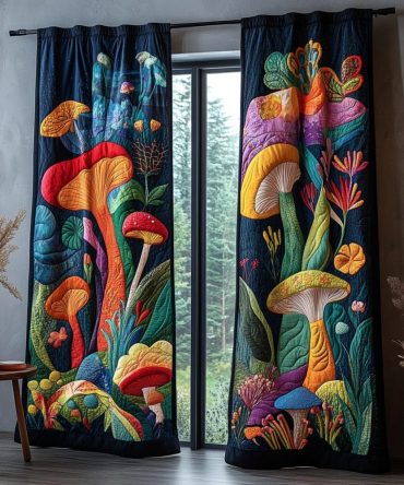 Mushroom Dream Quilted Curtains