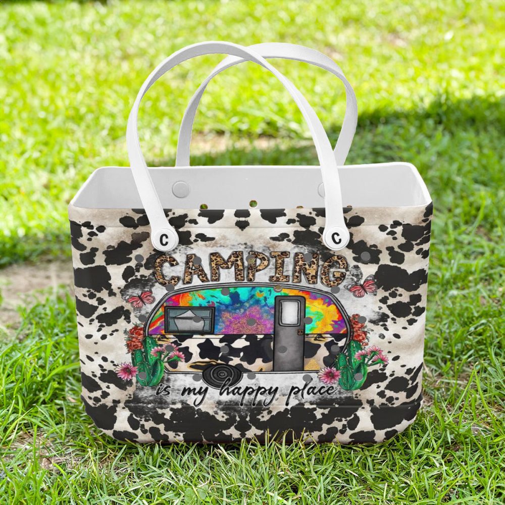 Bucket Tote Bag, Limited Edition Bogg Bag, Beach Bag My Happy Camping Spot - Image 2