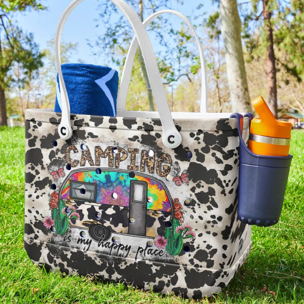 Bucket Tote Bag, Limited Edition Bogg Bag, Beach Bag My Happy Camping Spot - Image 3