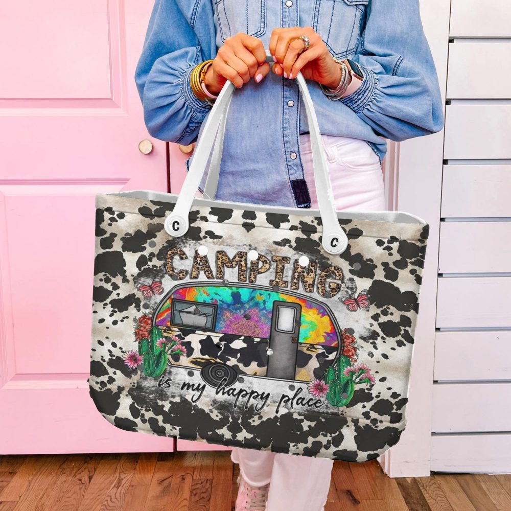 Bucket Tote Bag, Limited Edition Bogg Bag, Beach Bag My Happy Camping Spot - Image 6