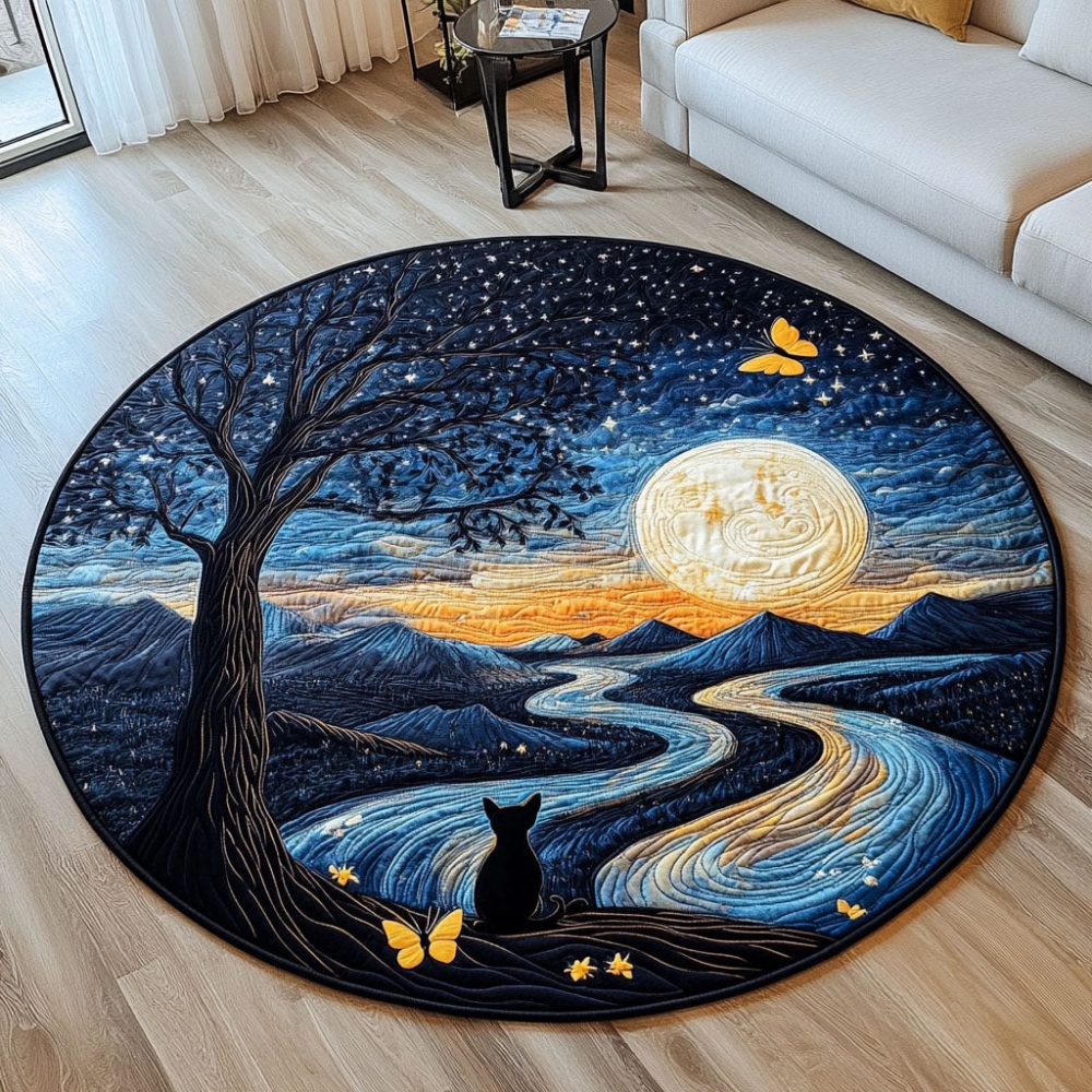 Mysterious Shadow Quilted Round Mat