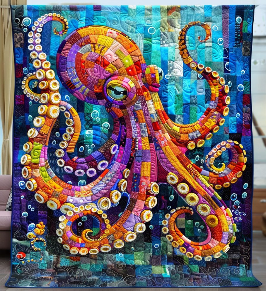 Mystic Octopus Quilted Blanket