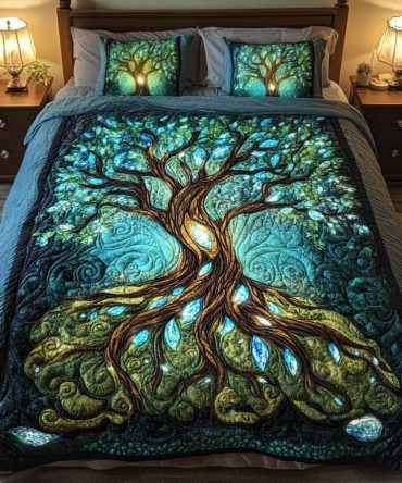 Mystic Branches 3-Piece Quilted Bedding Set