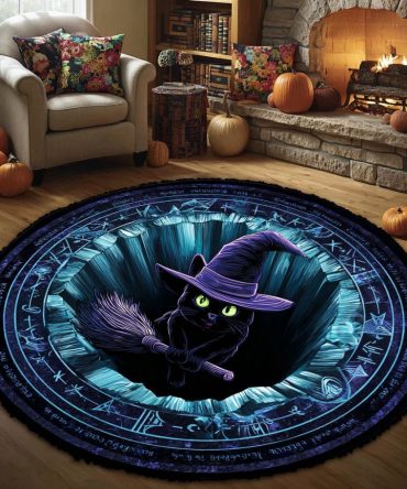 Mystic Broom Quilted Round Mat