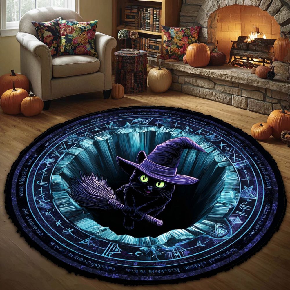 Mystic Broom Quilted Round Mat