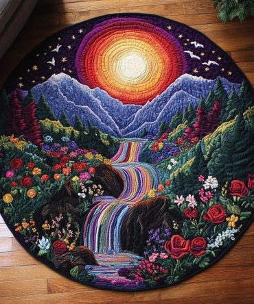 Mystic Cascade Quilted Round Mat