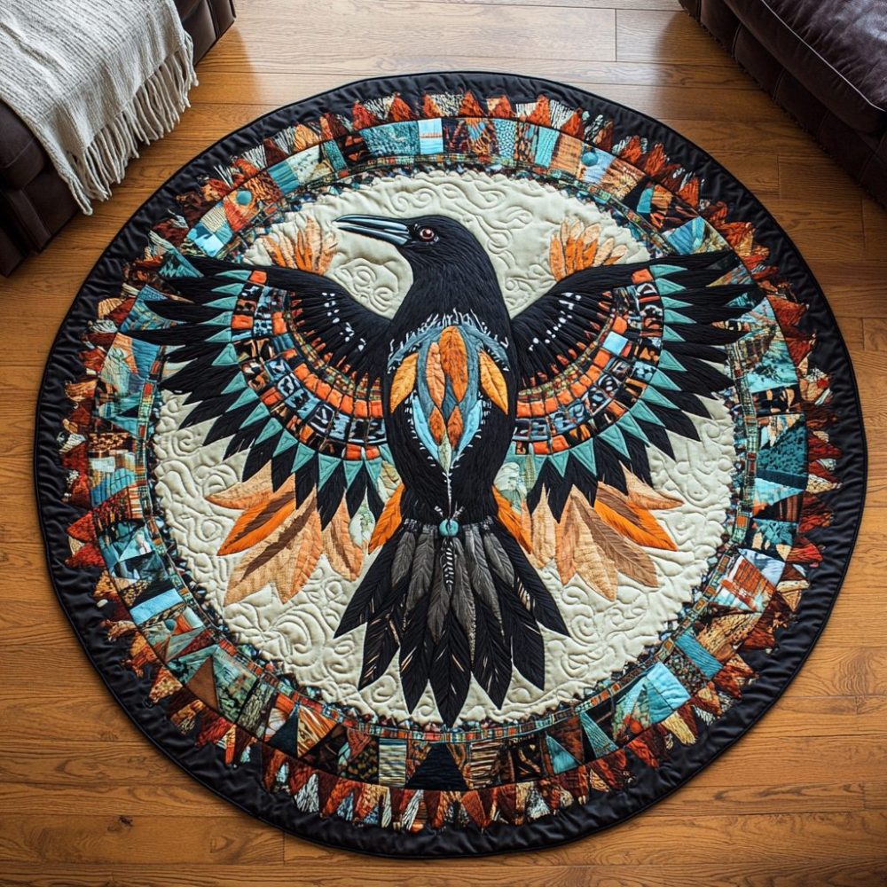 Mystic Crow Quilted Round Mat
