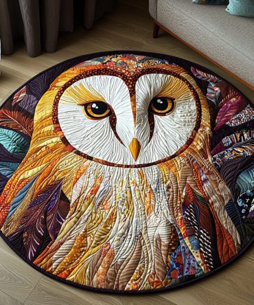 Mystic Feathers Quilted Round Mat