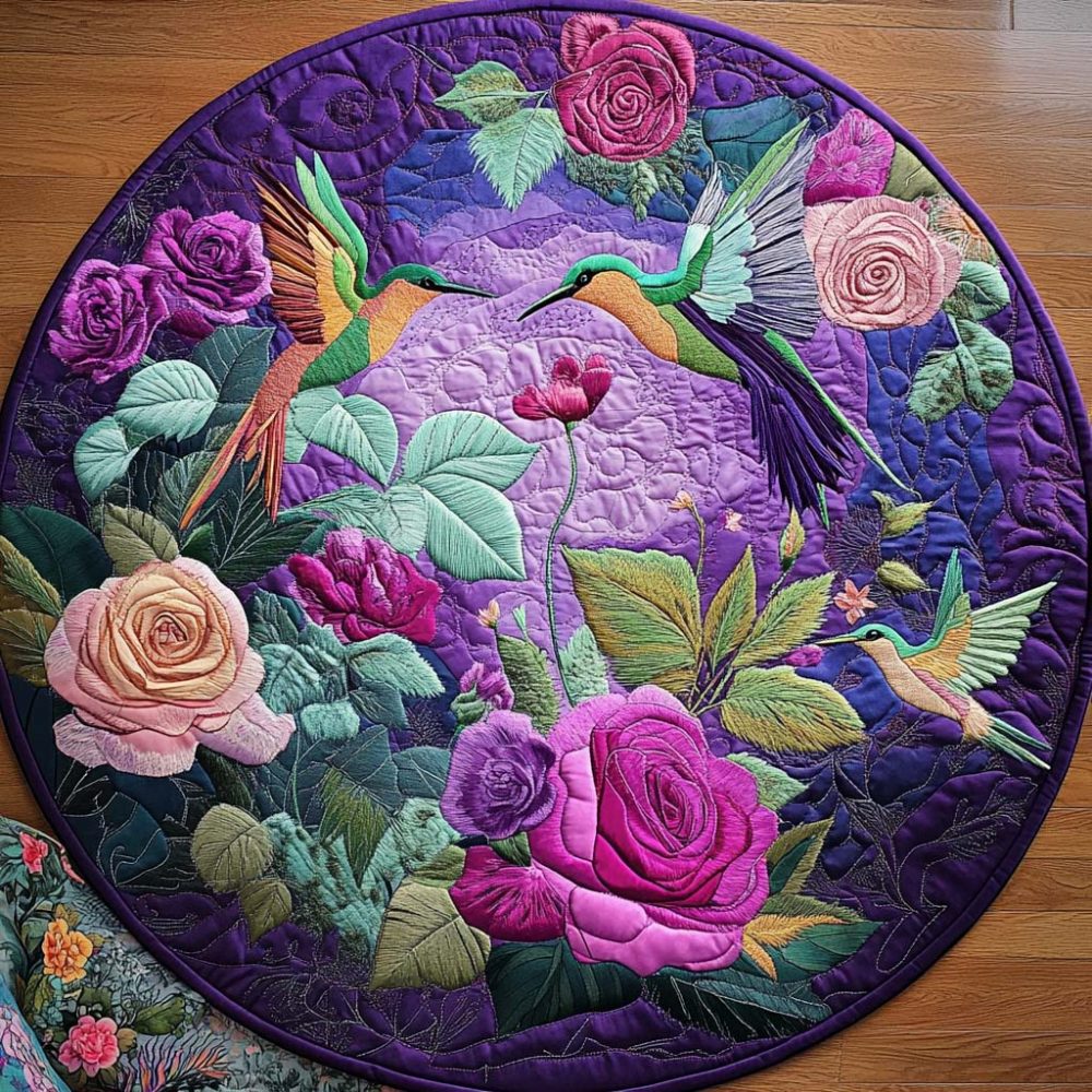 Mystic Hummer Trail Quilted Round Mat