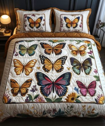 Mystic Monarch 3-Piece Quilted Bedding Set