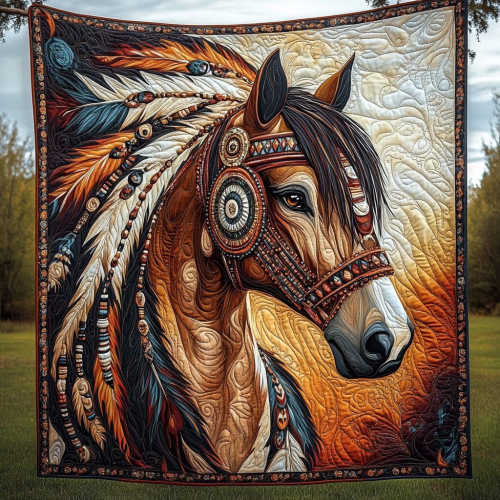 Mystic Mustang Quilted Blanket