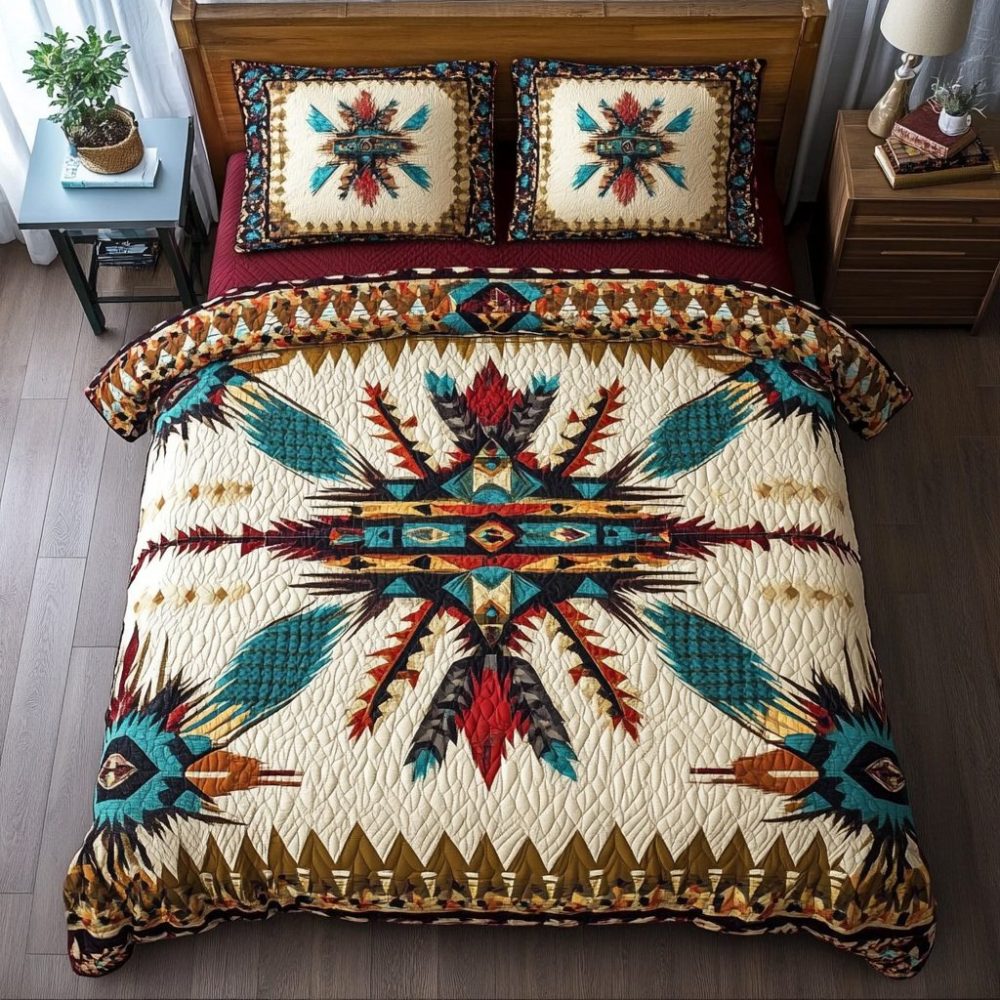 Mystic Pathways 3-Piece Quilted Bedding Set