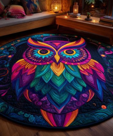 Mystic Plumage Quilted Round Mat