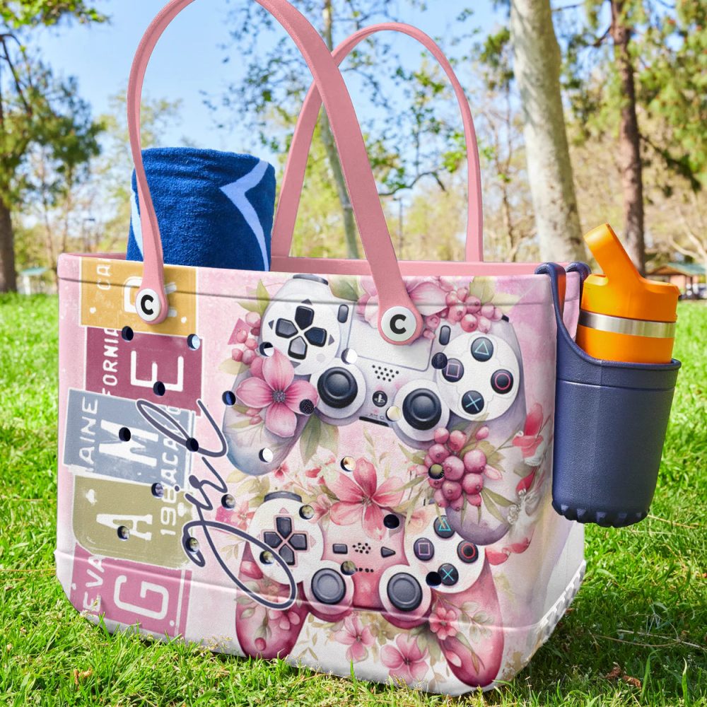 Bucket Tote Bag, Limited Edition Bogg Bag, Beach Bag Gamer Girl - Image 3