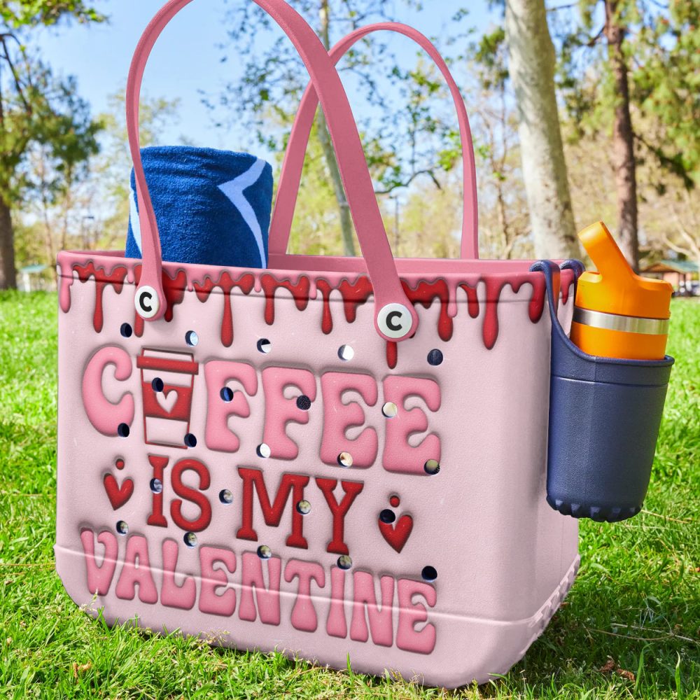 Bucket Tote Bag, Limited Edition Bogg Bag, Beach Bag Coffee Love - Image 2