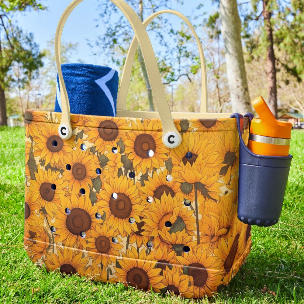 Vibrant Sunflower Tote Bag - Stylish, Durable, Eco-Friendly Shopper For Everyday Use - Image 3