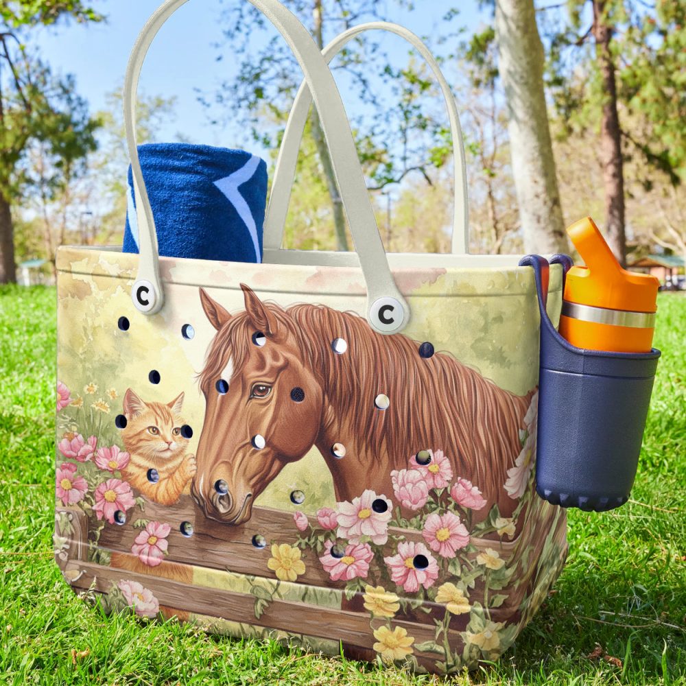 Bucket Tote Bag, Limited Edition Bogg Bag, Beach Bag Farmyard Friends - Image 2