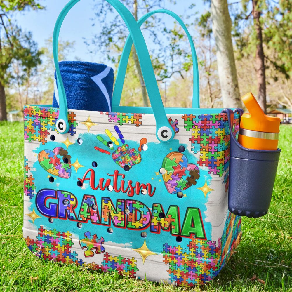 Bucket Tote Bag, Limited Edition Bogg Bag, Beach Bag Autism Grandma - Image 3