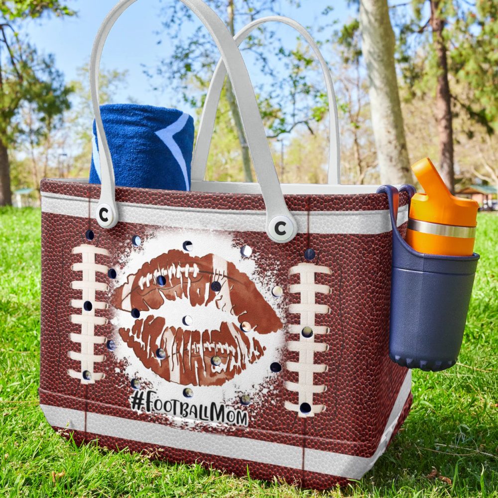 Bucket Tote Bag, Limited Edition Bogg Bag, Beach Bag Gridiron Kiss - Image 2