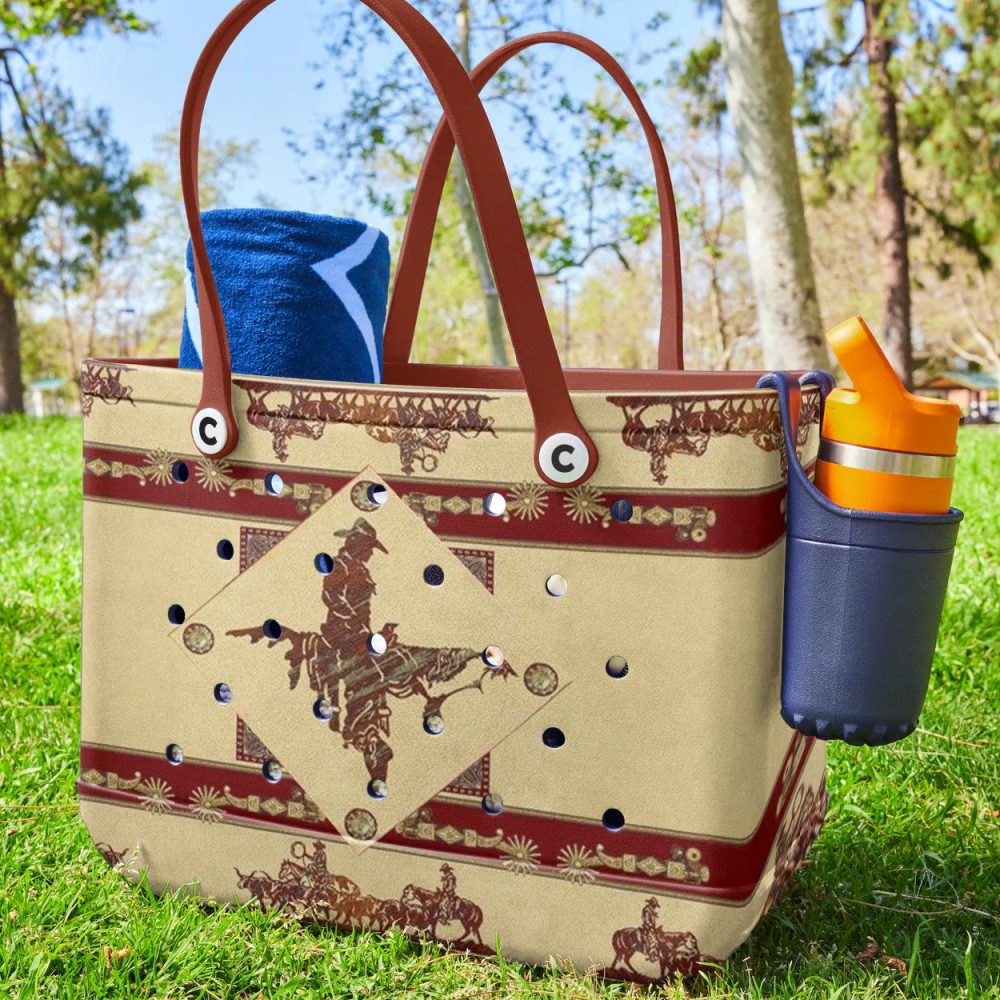 Stylish Cowboy Print Tote Bag - Durable & Spacious For Everyday Use - Image 4
